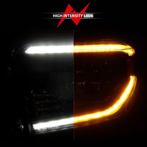 Toyota Tundra Headlights - ANZO - LED Crystal w/ Switchback & DRL - Black - `14-`21