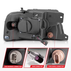 Ford F-150 Headlights - ANZO - LED/Projector, Light Bar - Chrome Housing, Clear Lens - `04-`08