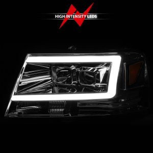 Ford F-150 Headlights - ANZO - LED/Projector, Light Bar - Chrome Housing, Clear Lens - `04-`08