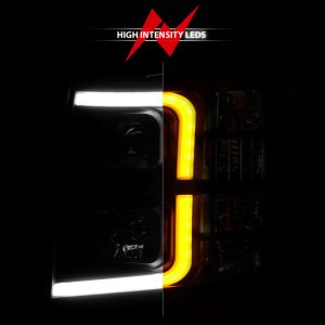 Chevrolet Silverado 1500 Headlights - ANZO - Projector w/ Light Bar Sequential - Black - `07-`13