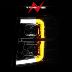 Chevrolet Silverado 1500 Headlights - ANZO - Projector w/ Light Bar - Chrome Housing - `07-`13