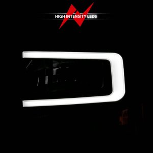 Ford F250 Headlights - ANZO - Crystal w/ Light Bar - Black Housing - `99-`04