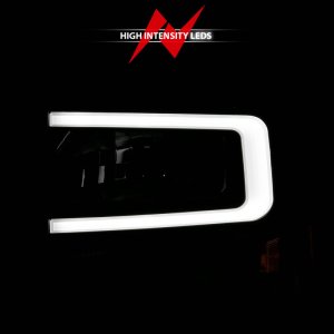 Ford F450 Headlights - ANZO - Crystal w/ Light Bar - Black Housing - `99-`04 Ford F450 Headlights - ANZO - Crystal w/ Light Bar - Black Housing - `99-`04