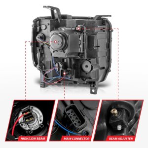 GMC Sierra 2500HD Projector Headlights - ANZO - Plank Style - Chrome - `14-`15