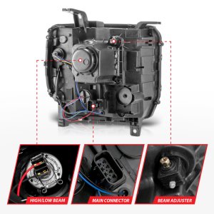 GMC Sierra 3500HD Projector Headlights - ANZO - Plank Style - Chrome - `14-`15