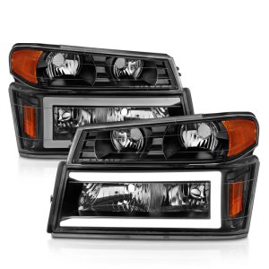 GMC Canyon Crystal Headlights - ANZO - Light Bar - Black Housing - `04-`12 GMC Canyon Crystal Headlights - ANZO - Light Bar - Black Housing - `04-`12
