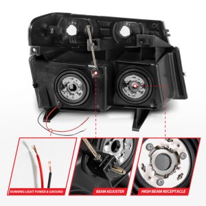 Chevrolet Colorado Crystal Headlights - ANZO - w/ Light Bar - Chrome Housing - `04-`12