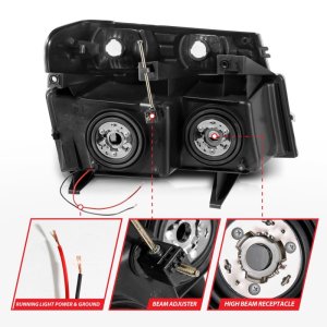 Chevrolet Colorado Crystal Headlights - ANZO - w/ Light Bar - Chrome Housing - `04-`12