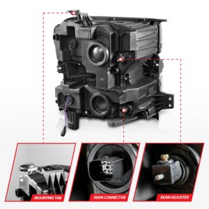 Chevrolet Silverado 1500 LED Projector Headlight - Driver Side - ANZO - Light Bar Switchback Sequential Black Housing - `19-`22