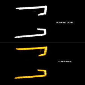 Chevrolet Silverado 1500 LED Projector Headlight - Driver Side - ANZO - Light Bar Switchback Sequential Black Housing - `19-`22