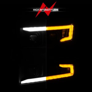 Chevrolet Silverado 1500 LED Projector Headlight - Driver Side - ANZO - Light Bar Switchback Sequential Black Housing - `19-`22