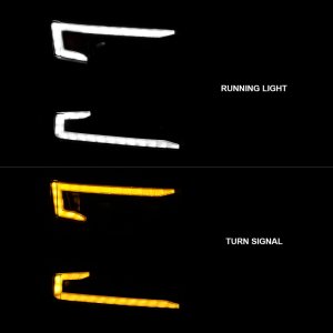 Chevrolet Silverado 1500 LED Projector Headlight - Passenger Side - ANZO - Light Bar Switchback Sequential - Black Housing - `19-`22