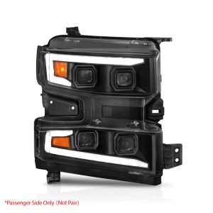 Chevrolet Silverado 1500 LED Projector Headlight - Passenger Side - ANZO - Light Bar Switchback Sequential - Black Housing - `19-`22