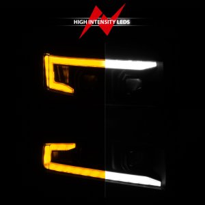 Chevrolet Silverado 1500 LED Projector Headlight - Passenger Side - ANZO - Light Bar Switchback Sequential - Black Housing - `19-`22