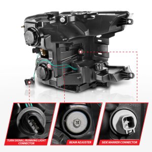 Ford F-150 LED Projector Headlights - ANZO - Light Bar Style - Switchback - Sequential - Black - `18-`20