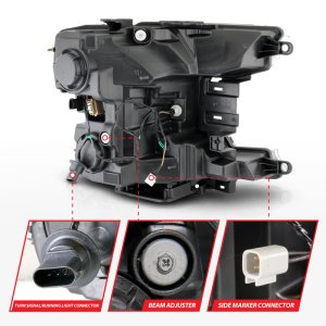 Ford F-150 LED Projector Headlights - ANZO - Light Bar Style - Switchback - Sequential - Black - `18-`20