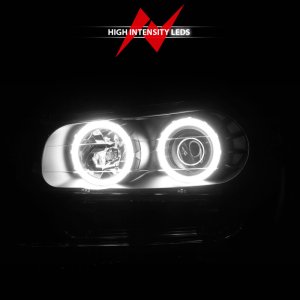 Chevrolet Trailblazer LED/Projector Headlights - ANZO - With Halo, Clear Lens - Black - `02-`05