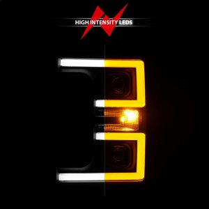 Ford F-350 LED/Projector Headlights - ANZO - Light Bar Switchback - Black - `17-`19