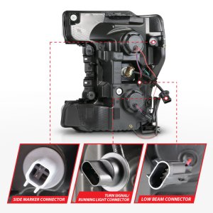 Ford F-250 LED Projector Headlights - ANZO - Switchback - Chrome Housing - `17-`19