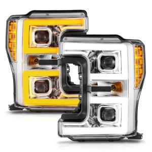 Ford F-350 LED Projector Headlights - ANZO - Switchback - Chrome Housing - `17-`19 Ford F-350 LED Projector Headlights - ANZO - Switchback - Chrome Housing - `17-`19