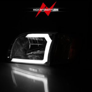 Toyota Tundra Headlights - ANZO - Crystal w/Light Bar - Chrome - `00-`04