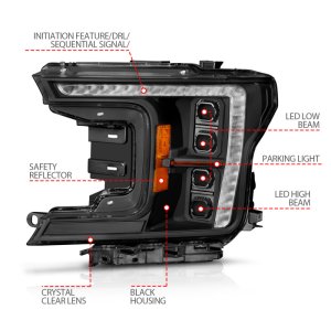 Ford F-150 Headlights - Front - ANZO - Z-Series Full LED Projector - `18-`20