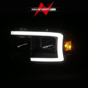 Dodge Dakota Headlights - ANZO - Crystal with Light Bar - Black Housing - `97-`04