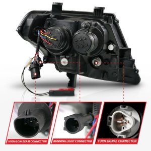 Nissan Frontier LED/Projector Headlights - ANZO - Projector, Sequential, Light Bar Switchback, DRL - Black - `09-`20