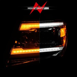 Nissan Frontier Headlights - ANZO - Dual Square Projector + Sequential + Switchback Light Bar - Chrome - `09-`20 Nissan Frontier Headlights - ANZO - Dual Square Projector + Sequential + Switchback Light Bar - Chrome - `09-`20