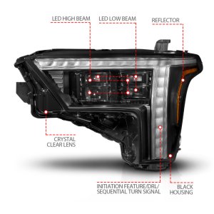 Toyota Tundra Headlights - Driver Side - ANZO - Z-Series Full LED Proj - `22-`24