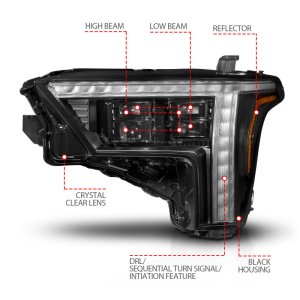 Toyota Tundra Headlights - Driver Side - ANZO - Z-Series Full LED Proj - `22-`24