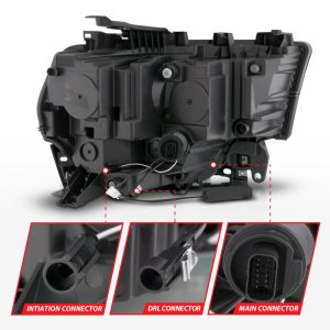 RAM 3500 Headlight - Passenger Side - ANZO - Z-Series Full LED Projector DRL/Init/SeqSig - `19-`24