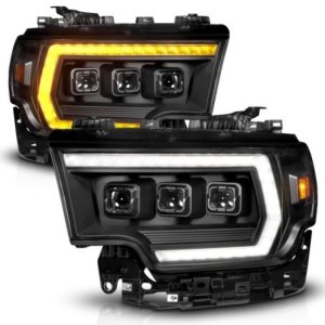 RAM 3500 Headlight - Passenger Side - ANZO - Z-Series Full LED Projector DRL/Init/SeqSig - `19-`24