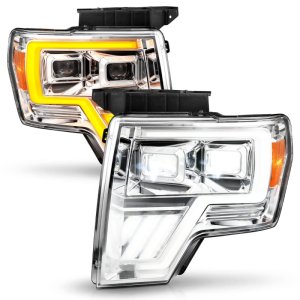Ford F-150 Headlights - ANZO - LED Projector - Chrome - `09-`14