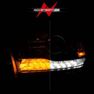 Dodge 3500 LED/Projector Headlights - ANZO - Plank Style + Switchback + Sequential - Hyper Black - `09-`18