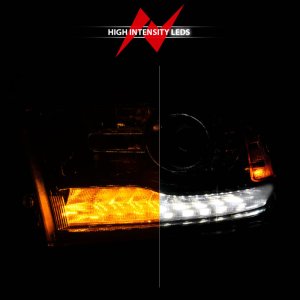 Dodge 3500 LED/Projector Headlights - ANZO - Plank Style + Switchback + Sequential - Hyper Black - `09-`18