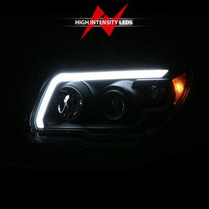 Toyota 4 Runner LED Projector Headlights - ANZO - Plank Style - Black - `06-`09