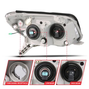 Toyota 4 Runner LED Projector Headlights - ANZO - Plank Style - Black - `06-`09