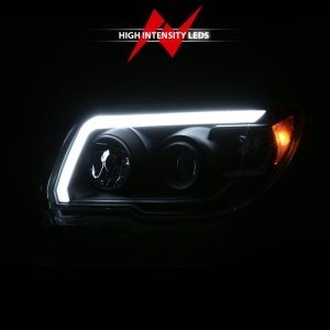 Toyota 4 Runner LED Projector Headlights - ANZO - Plank Style - Black - `06-`09