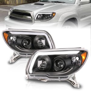 Toyota 4 Runner LED Projector Headlights - ANZO - Plank Style - Black - `06-`09