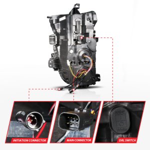 Chevrolet Silverado 2500 LED/Projector Headlight - Driver Side - ANZO - Z-Series Full - Black - `20-`23