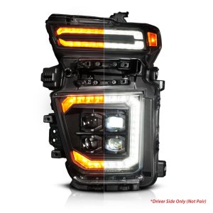 Chevrolet Silverado 3500 LED/Projector Headlight - Driver Side - ANZO - Z-Series Full - Black - `20-`23