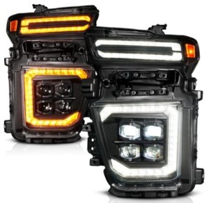 Chevrolet Silverado 3500 LED/Projector Headlights - Passenger Side - ANZO - Z-Series Full LED - Black - `20-`23
