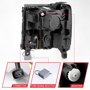 Chevrolet Silverado 1500 LED/Projector Headlights - ANZO - Full LED - Black - `16-`18