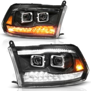 Dodge RAM 2500 LED Headlights - ANZO - Proj SeqSig - Black - `10-`18