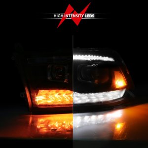 Dodge RAM 3500 LED Headlights - ANZO - Proj SeqSig - Black - `10-`18 Dodge RAM 3500 LED Headlights - ANZO - Proj SeqSig - Black - `10-`18