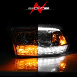Dodge RAM 1500 LED/Projector Headlights - ANZO - SeqSig - Chrome - `09-`19