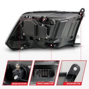 Dodge RAM 2500 LED/Projector Headlights - ANZO - SeqSig - Chrome - `10-`18