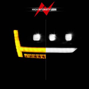 RAM 1500 LED Projector Headlight - Passenger Side - ANZO - Full LED Proj DRL/SeqSig - Black - `19-`24