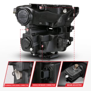 Ford F-150 LED/Projector Headlights - ANZO - Full LED Proj Headlights Init/SeqSig - Black - `15-`17
